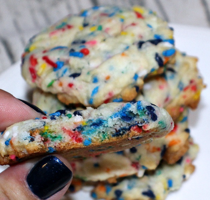 These Funfetti Cake Batter Cookies are a huge hit with families and at potlucks. They are frugal and easy to make, plus they taste amazing as well.