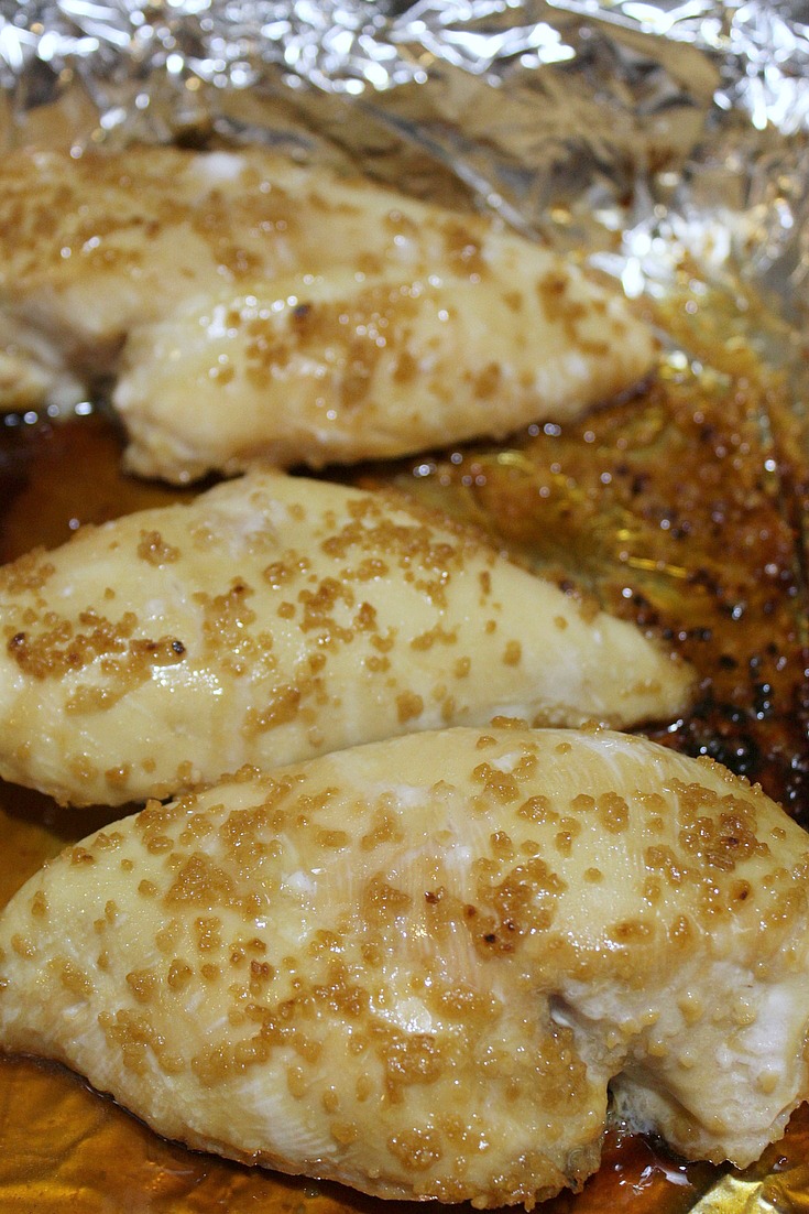 Baked Weight Watchers Garlic Chicken  still in pan