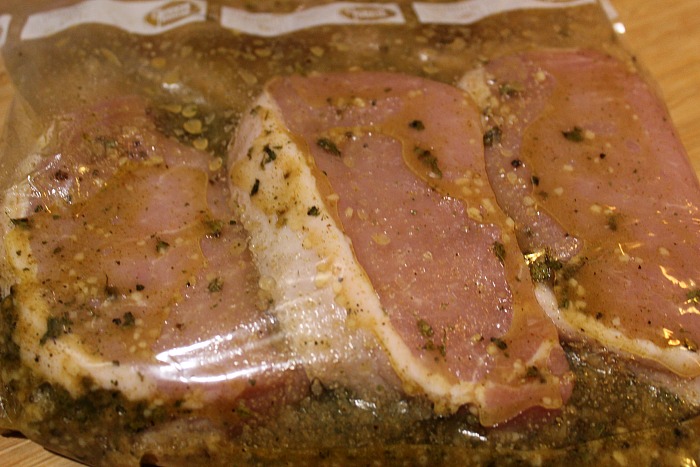 Weight Watchers Cuban Pork marinating in a ziploc bag