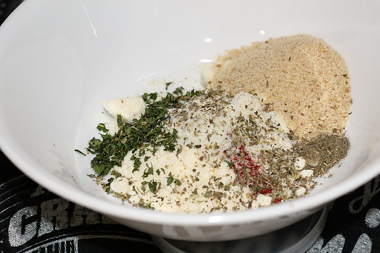 Seasonings for Weight Watchers Chicken Parmesan in white bowl