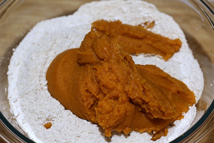 2 Ingredient Pumpkin Cookies canned pumpkin on a spice cake mix
