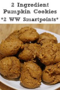 These 2 Ingredient Pumpkin Cookies are a quick and easy healthy dessert to whip up for the holidays!! They are great to have for potlucks and to snack on as well. Plus at only 2 Weight Watchers points they make a great little treat to have as well.