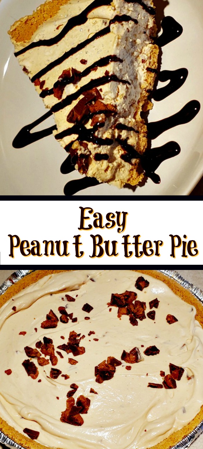 Easy peanut butter pie is the perfect no bake dessert to make for holiday dinners or any other time of year. Plus as a frozen pie, it's easy to prep early.