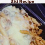This Easy Baked Ziti Recipe is a perfect weeknight dinner! Or use leftover spaghetti with cheese as well! Easy dinner with meat, cheese, sauce, and pasta!