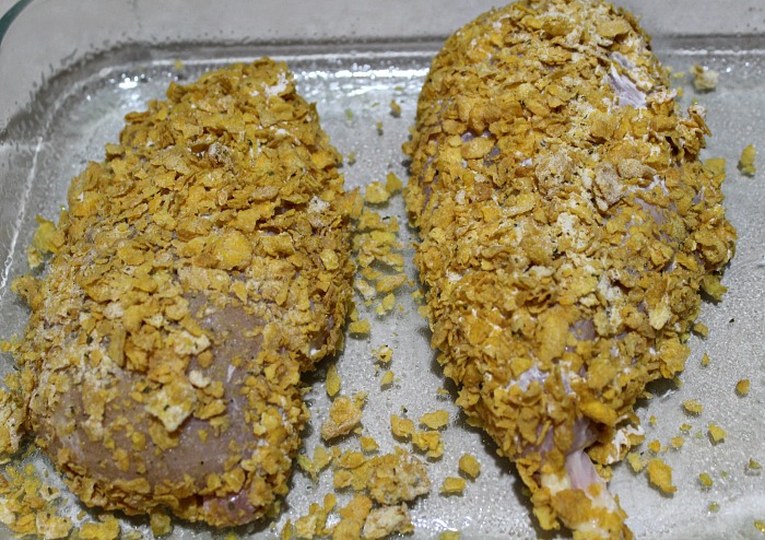 Weight Watchers Ranch Chicken in pyrex pan before baking