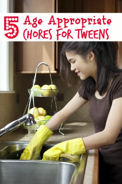 These 5 Age Appropriate Chores for Tweens are a great way to have your tween earn chore money and learn some responsibility.