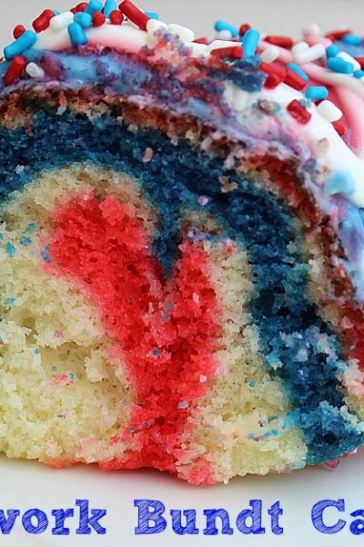 This Firework Bundt Cake Recipe is sure to make your Fourth of July celebration amazing! It was so easy to make perfec for any hoilday occasion too!