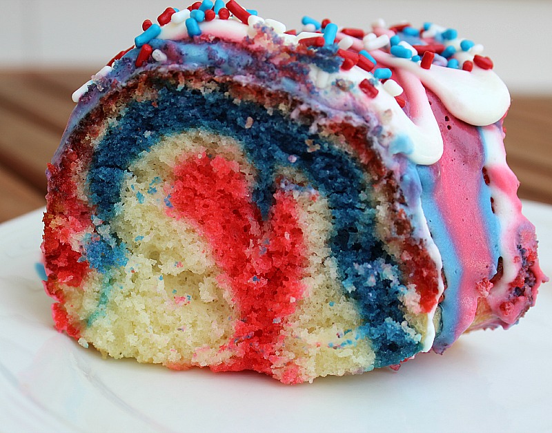 This Firework Bundt Cake Recipe is sure to make your Fourth of July celebration amazing! It was so easy to make perfect for any holiday occasion too!