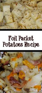 These Foil Packet Potatoes are perfect side dish to any grilled dinner and also to take camping as well. You can put in almost any veggie or topping choice.These Foil Packet Potatoes are perfect side dish to any grilled dinner and also to take camping as well. You can put in almost any veggie or topping choice.