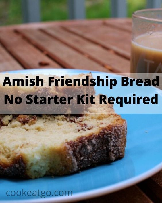 This Amish Friendship bread is the perfect treat to make and share with friends! Plus with no starter kit required you can make it anytime!