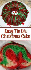 This Christmas Tie Dye Cake is a great way to get in the holiday mood! The colors are bright and it's the perfect dessert for a family dinner or potluck.