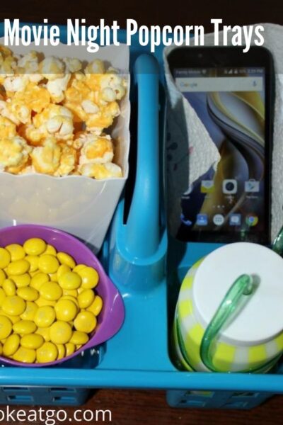 These Movie Night Popcorn trays is a great way to have snacks for each kid! Grab containers at the Dollar Store and fill up with their favorite movie snacks!
