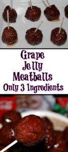 These Slow Cooker Grape Jelly Meatballs are perfect for any get together and are quick and easy to whip up! Put it on a toothpick and it's a crowd favorite!  