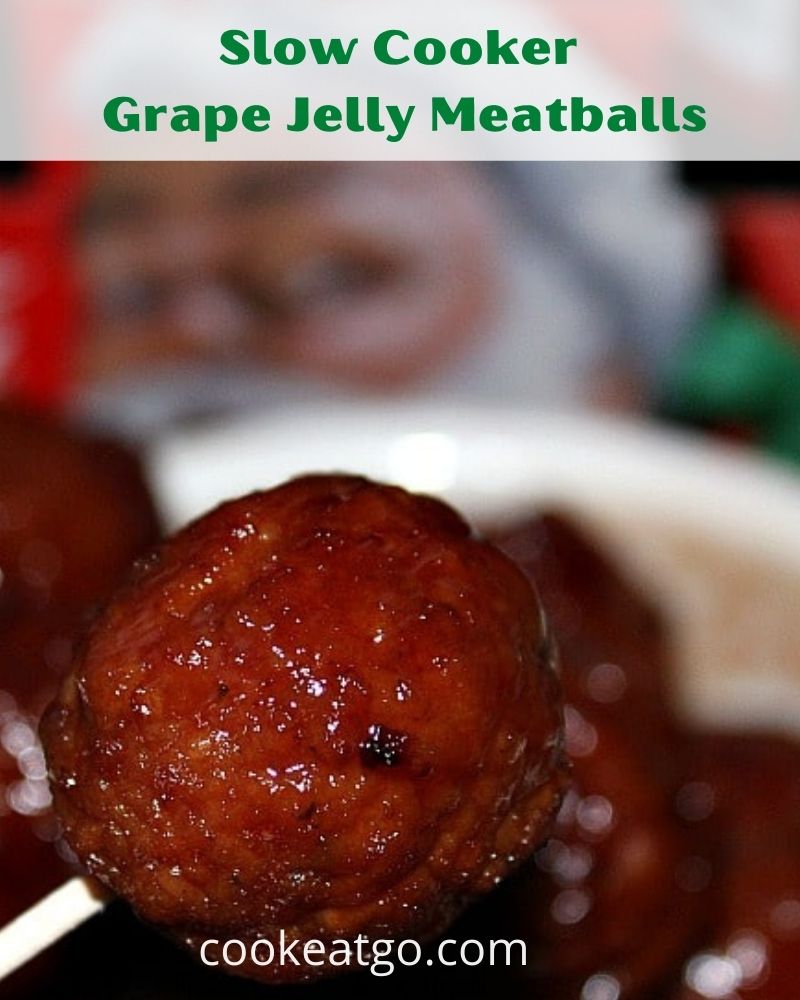 These Slow Cooker Grape Jelly Meatballs are perfect for any get together and are quick and easy to whip up! Put it on a toothpick and it's a crowd favorite!  