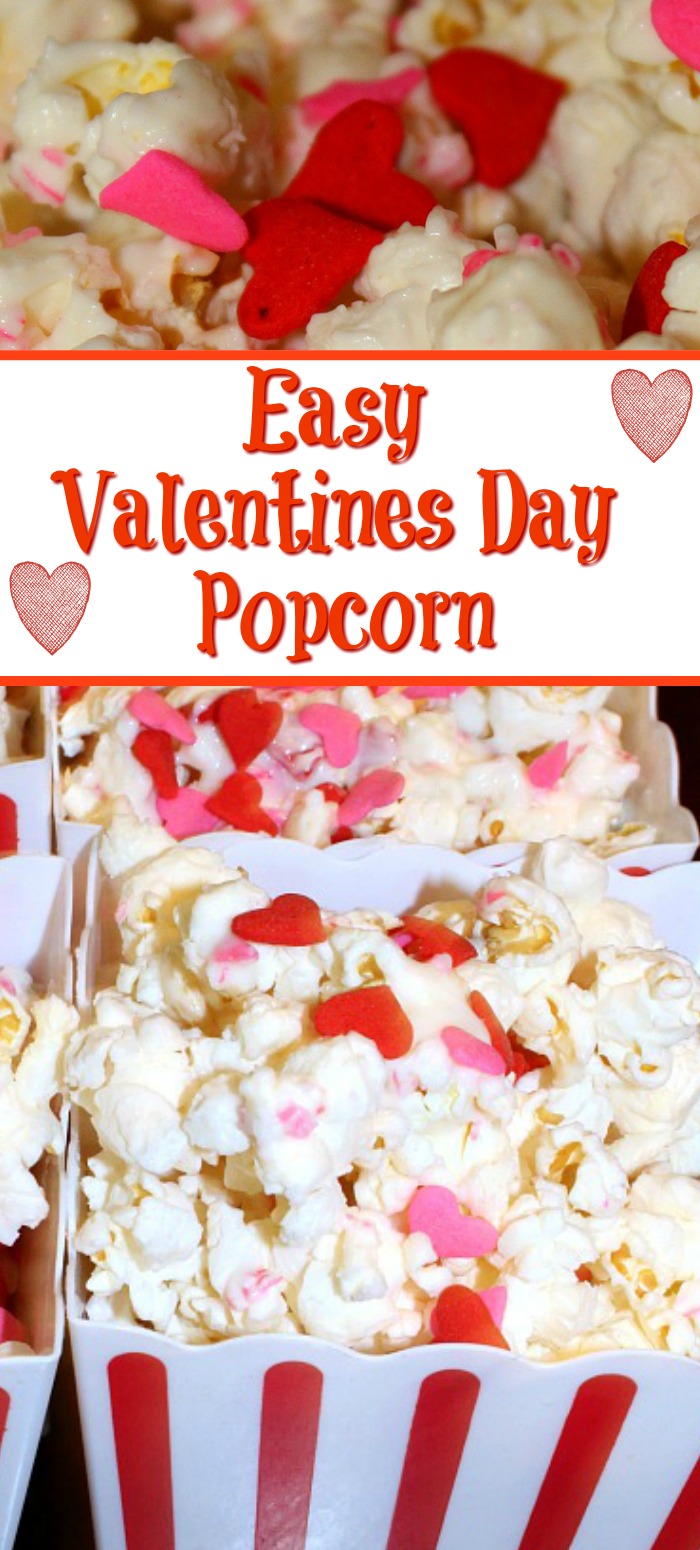 Easy to make Valentines day popcorn!!! The flavor is great and the kids love the way the popcorn fits the holiday as well! 