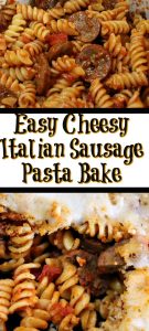 Easy Cheesy Sausage Pasta Bake is the perfect quick recipe to whip up for dinner!! Full and hearty it will fill everyone up. Plus it's a great casserole!