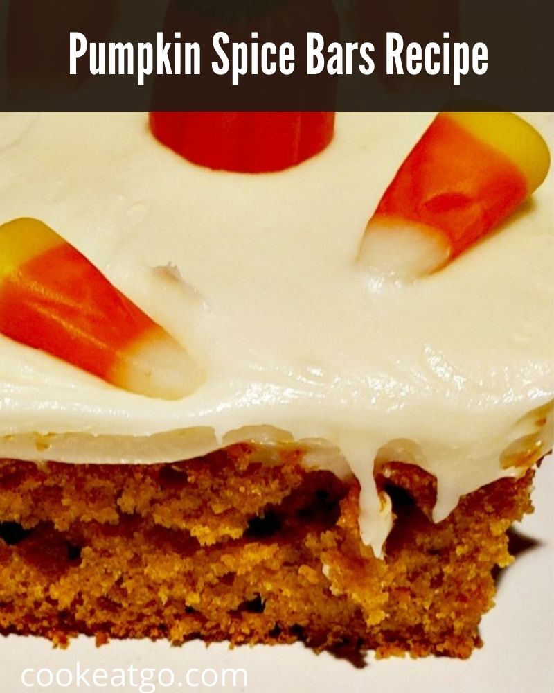 Pumpkin Spice Bars Recipe with homemade cream cheese frosting is perfect for fall! Family get together, holidays, and makes a great breakfast too as well.
