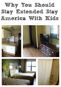 There are several reasons Why You Should Stay At Extended Stay America With Kids! Kids stay free, free breakfast, onsite laundry, and full kitchens in rooms