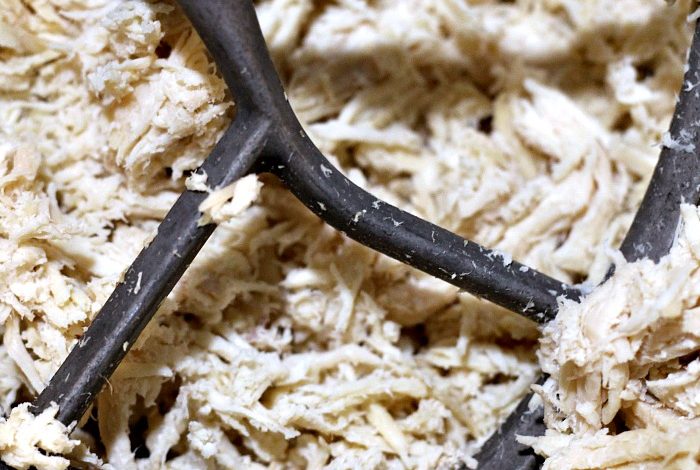 Shredded Chicken With Kitchen Aid Mixer Paddle