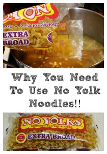 No Yolk noodles are the perfect addition to any meal! Perfect for casseroles, soups, as a side item, and any many different recipes as well.
