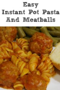 This Easy Instant Pot Pasta and Meatballs is perfect for weeknight dinners with busy schedules plus its a frugal dinner. Just dump in all the ingredients and let it cook for a perfect weeknight dinner that requires no effort at all.