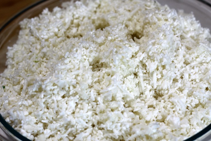 Bowl of homemade cauliflower rice