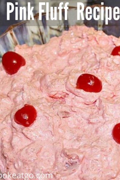 This pink fluff is such an easy dessert to make for any get together. I love that it is a great dessert year round at potlucks, bbqs, & get togethers
