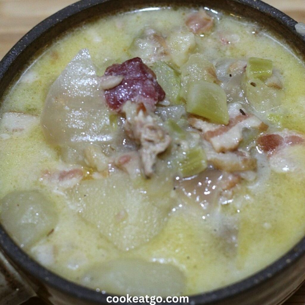Crockpot Clam Chowder Served in a bowl
