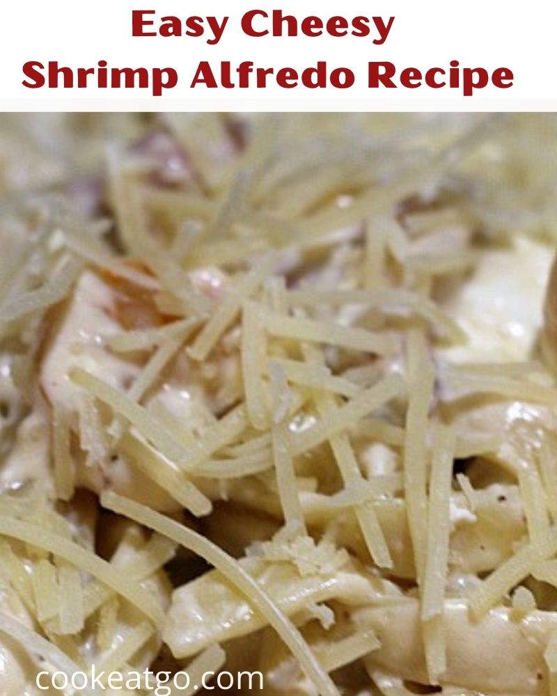 This Easy Cheesy Shrimp Alfredo Recipe is a great easy dinner to make for your family. With a twist on cheeses and addition of bacon, you can't go wrong!