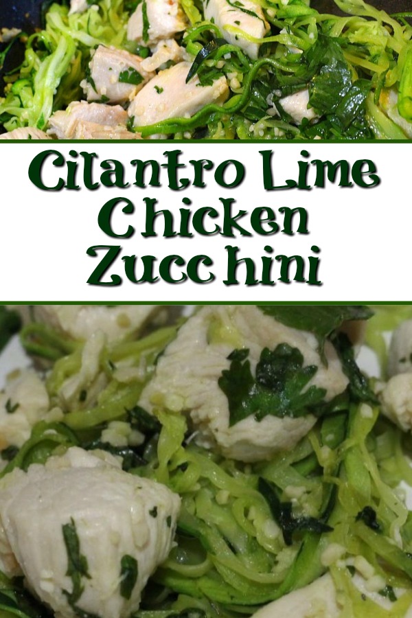 Cilantro Lime Chicken Zucchini Recipe is zero smartpoints on the weight watchers plan and family favorite! Using a spiralizer the zoodles are easy to make! 