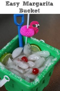 These Easy Margarita Bucket Drinks are perfect summer time drink to make or for tailgating! Garnish to change up the flavor as well!