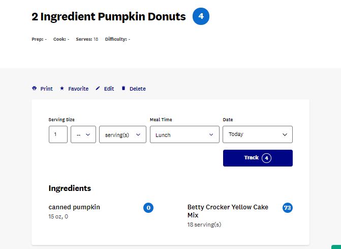 Weight watchers points break down for 2 Ingredient Doughnuts
