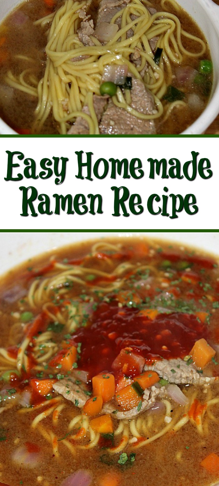 This Easy Homemade Ramen Recipe is the perfect way to enjoy a bowl of ramen at home! Plus adding in extras to change the taste is easy to do as well.