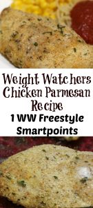 This Weight Watchers Chicken Parmesan Recipe is Only 1 Freestyle Smartpoint on WW! This is a family approved easy dinner recipe!
