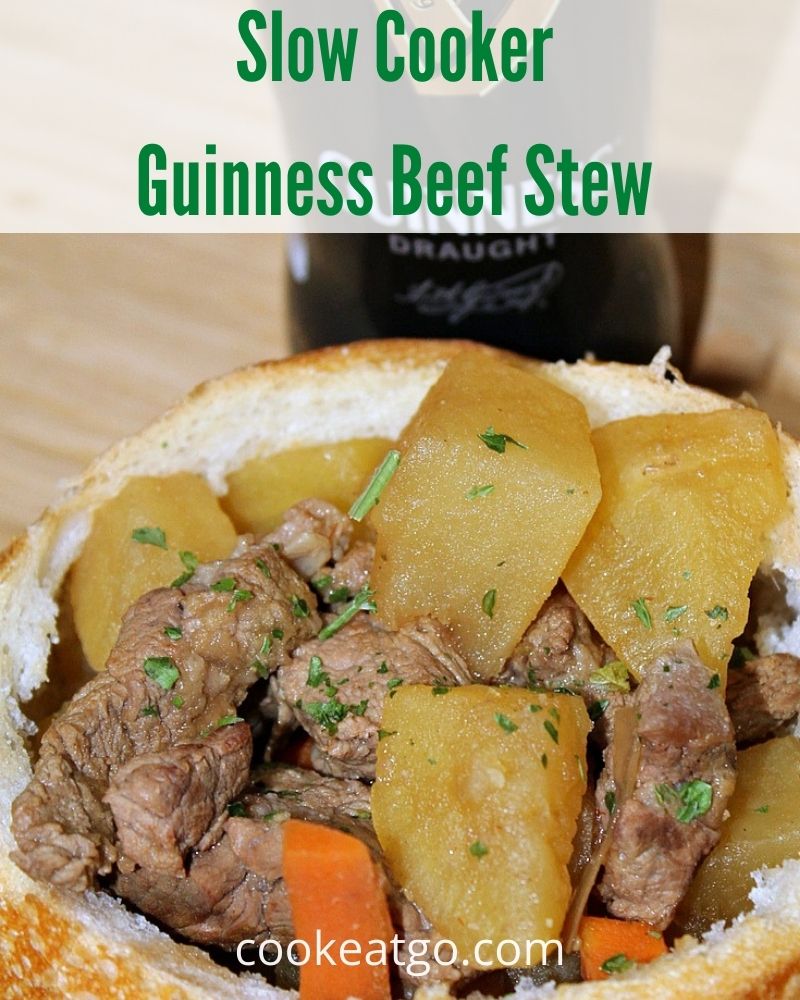 This Slow Cooker Guinness Beef Stew will be a huge hit for St Patricks day!! Plus it's a warm filling stew for any other winter night of the year!