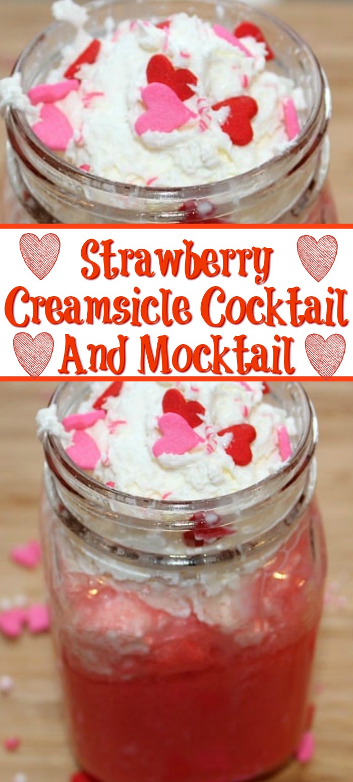 This Strawberry Creamsicle Cocktail And Mocktail recipe is perfect for any get together or even girls night in! Easy to assemble and the taste is amazing!