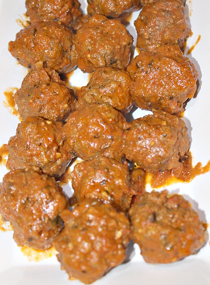 Homemade Meatballs on a white plate