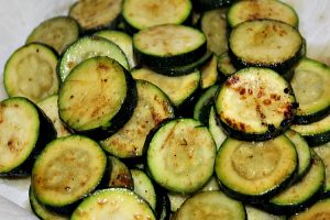 Cooked Cast Iron Grilled Zucchini On Plate