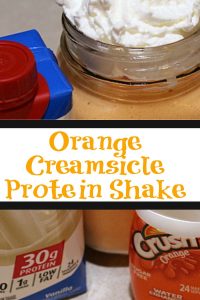 This Orange Creamsicle Protein Shake Recipe is the perfect way to satisfy a sweet tooth! Plus only three ingredients to stay on track!