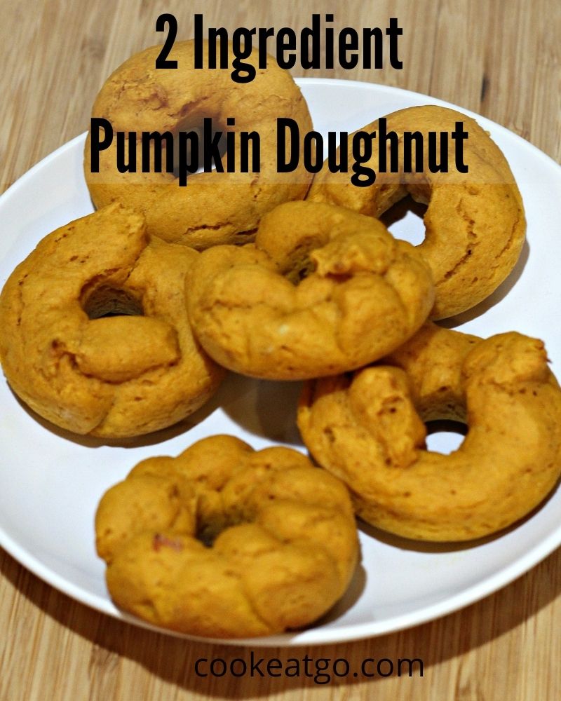 This 2 Ingredient Pumpkin Doughnut Recipe is so easy to make and also is low Weight Watchers Freestyle Smartpoints! Mix together and then bake!