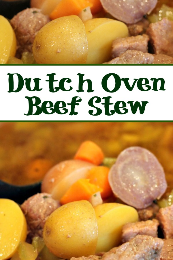 Baked Dutch Oven Beef Stew Recipe is perfect comfort food to make this fall and winter! Preseason your beef stew meat to throw in with broth and veggies! 