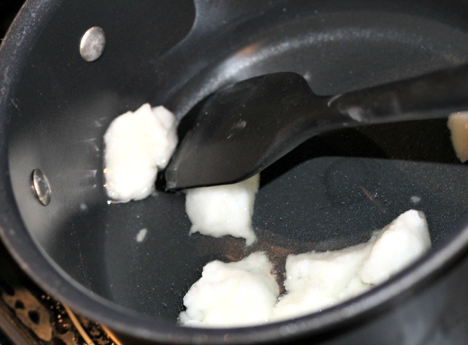 Melting coconut Oil In Sauce Pan
