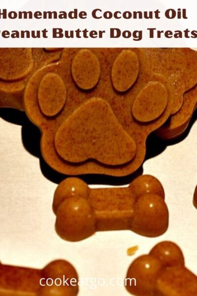 Easy Healthy Homemade Coconut Oil Peanut Butter Dog Treats are perfect to make for your dog! So easy to make and good for them as well!