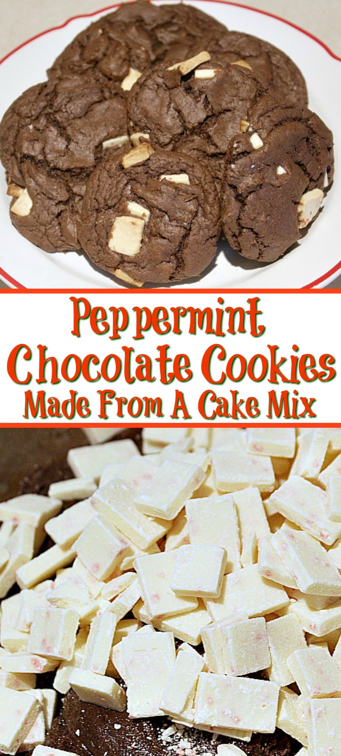 This Peppermint Chocolate Cookies Recipe Made From A Cake Mix is perfect to make for the holidays!! An easy recipe and full of all the holiday flavors!!