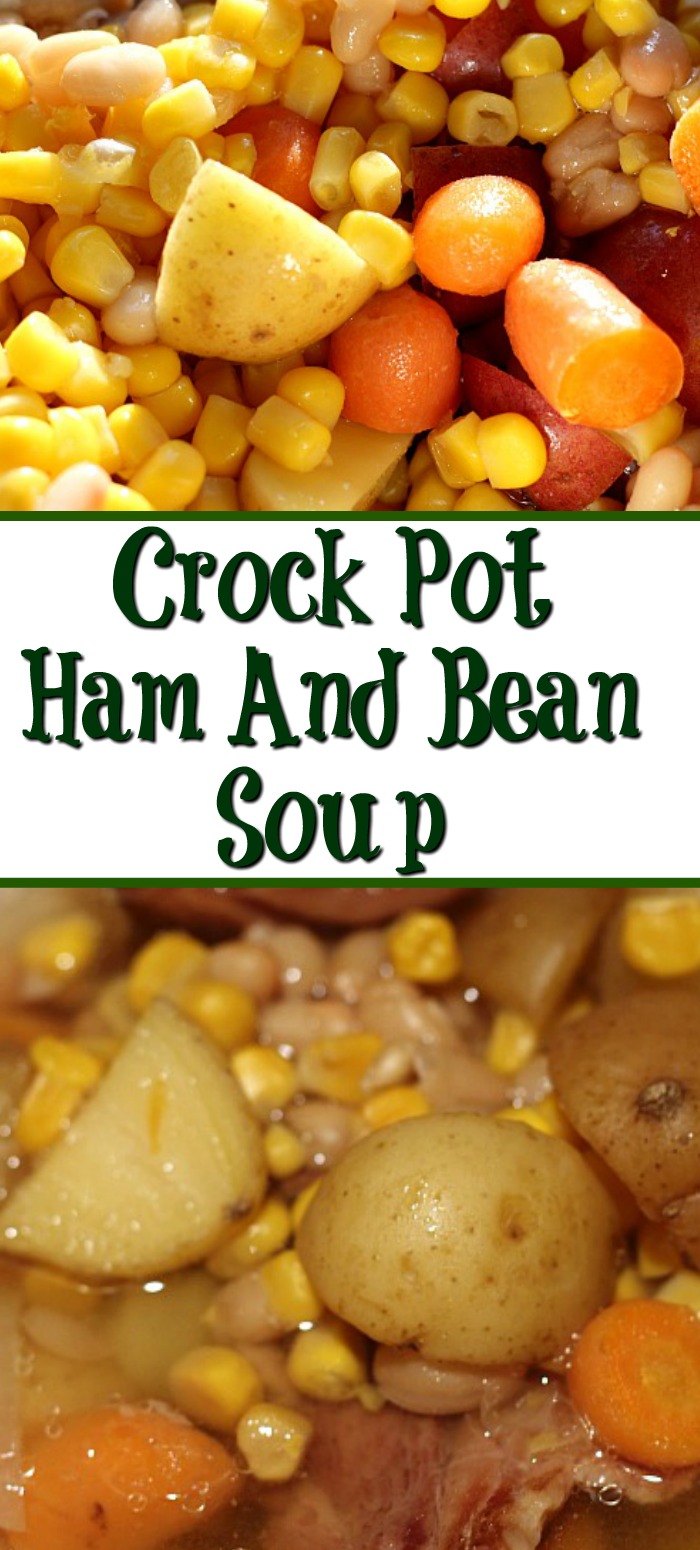 This Crock Pot Ham and Bean Soup Recipe is perfect to use up leftover holiday ham and the bone! Allow to slow cook for flavor and enjoy!