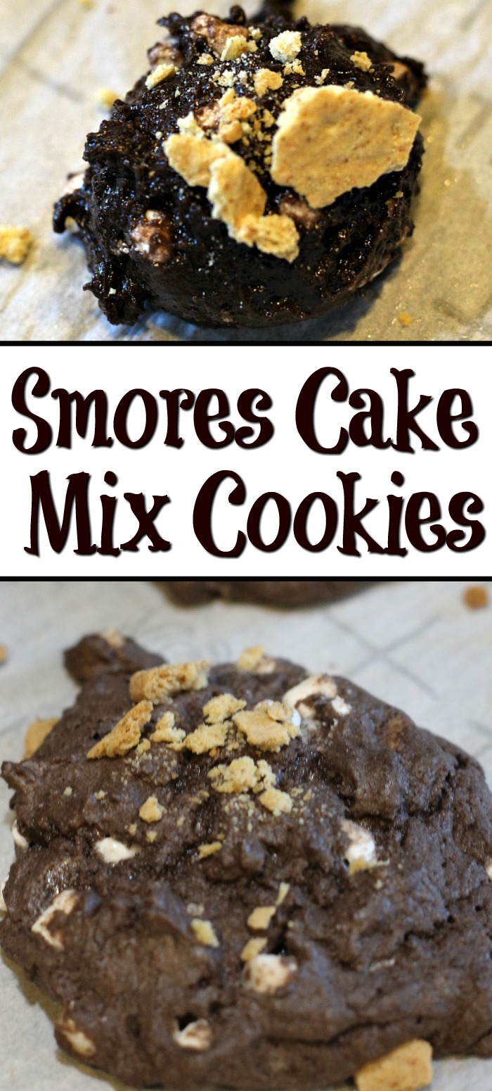 This Smores Cake Mix Cookies Recipe is the perfect way to make Smores in the kitchen! Use mallow bites and crushed graham crackers for the ultimate treat!