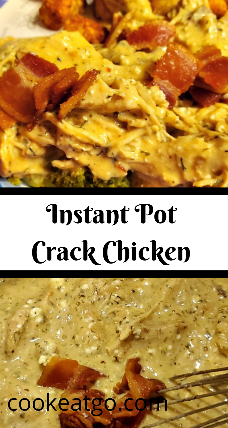 This Instant Pot Crack Chicken Recipe is sure to be a family hit! Easy to make, full of chicken, bacon, and cheese served with pasta, veggies, buns, or rice!