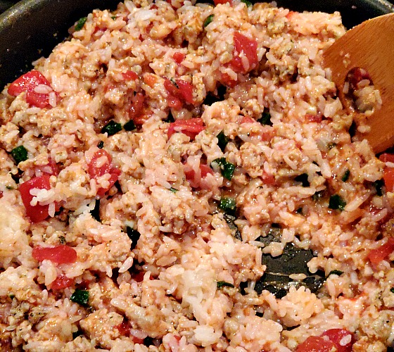 Chicken With Rice and tomatoes to make stuffed pepper stuffing