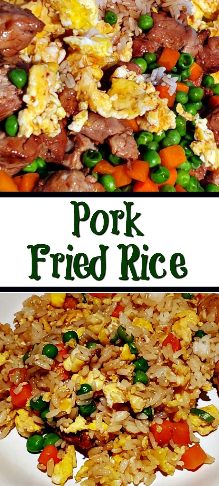 This Pork Fried Rice is so easy to make for a quick weeknight dinner full of protein and veggies! Better than takeout!