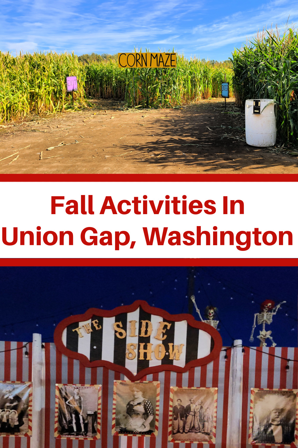 Don't Miss Fall Activities In Union Gap Washington! From Corn Mazes, Pumpkin Patches, to haunted houses there is so much to see and do in Union Gap! The town has amazing restaurants, shops, museums, and so much to explore!